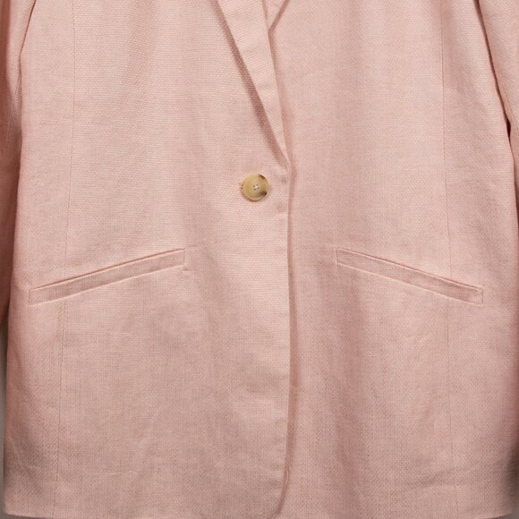 Talbots pink linen/cotton blazer-6 - Picture 2 of 4